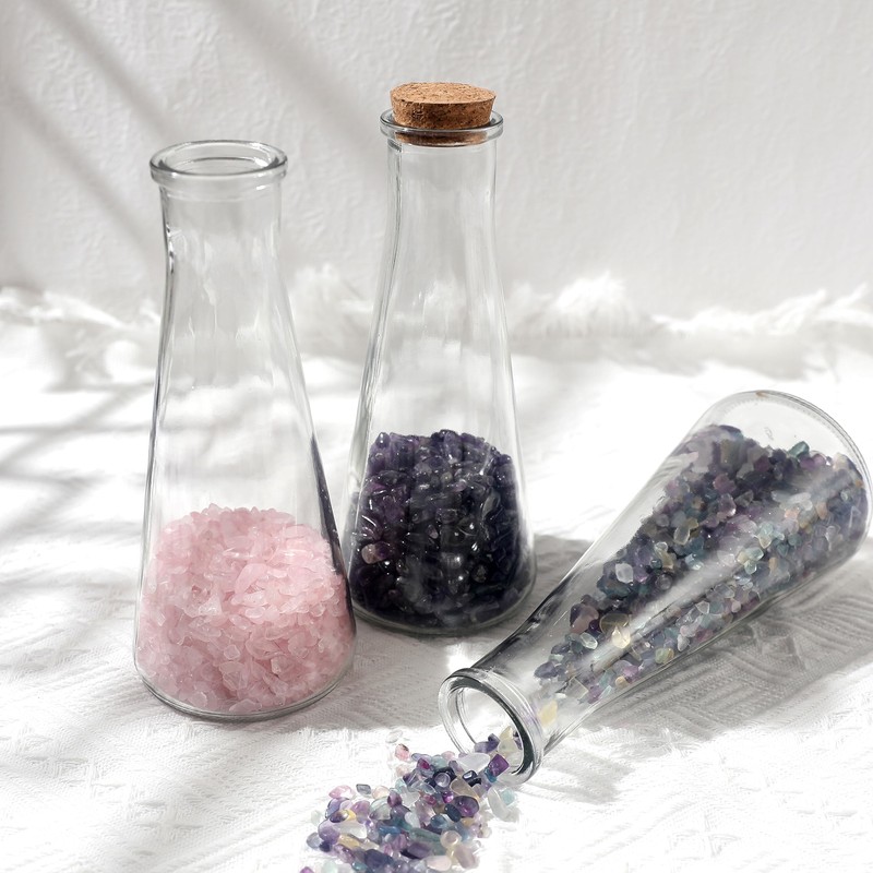 Magic Season Decorative Glass Bottles with Cork Stoppers (350 ml