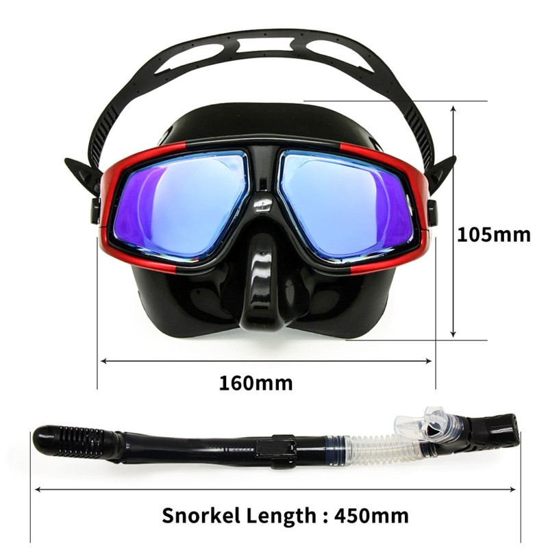 Farsighted Hyperopia +2.0 to +6.0 Scuba Diving Mask with Tempered