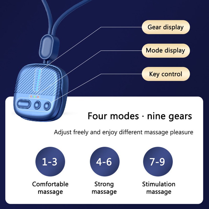 Mini Neck Massager Portable Cervical Spine Massage Device Pulse Hot