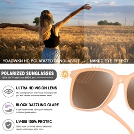 YDAOWKN Polarized Sunglasses for Women Men Retro Design Style Trendy Classic Sun Glasses UV400 Protection