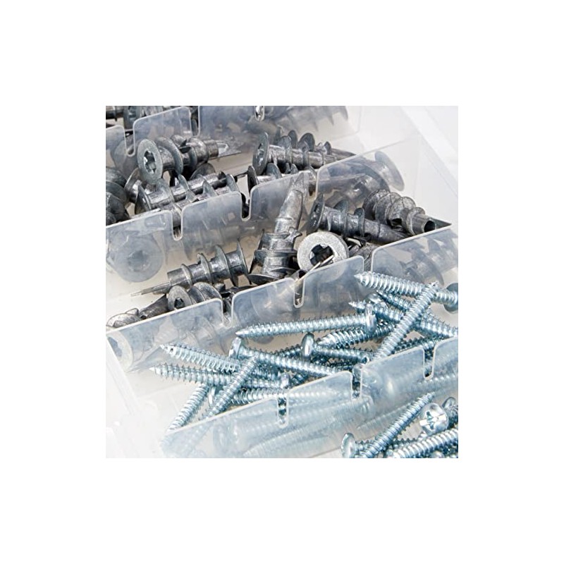 Blue Spot 40572 100 PCE Assorted Metal Drywall Anchor and