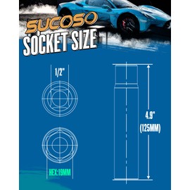 Spike Lug Nuts Socket Key, Stripped Lug Nut Remover, 19mm Hex Universal Drive Spike Lugnuts Socket Key Tool with 5" Tall, Compatible with 14x1.5,14x2.0,9/16-18,1/2-20,12x1.5,12x1.25 Spiked Lug Nut
