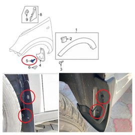 Twowinds Self-Tapping Torx Screw M5 x 16 mm for Mudguard, Wheel arch, Bumper, Grilles N90775001 N91160401 Black (20 pcs.) TX25