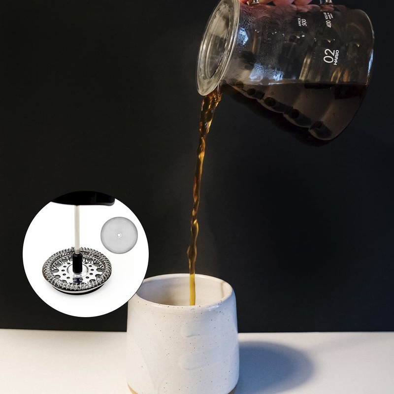 Jagowa 2 Pcs French Press Coffee Filter Stainless Steel Reusable