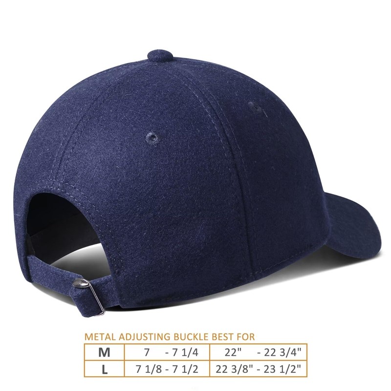 GADIEMKENSD Winter Unstructured Baseball Caps Wool Hat, Unstructured, Navy