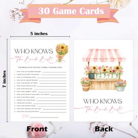 Fresh Off the Market Who Knows The Bride Best Bridal Shower Game, Pack of 30 Game Cards, Bridal Shower Decorations, Wedding Engagement Decor, Bachelorette Party Supplies - KR09
