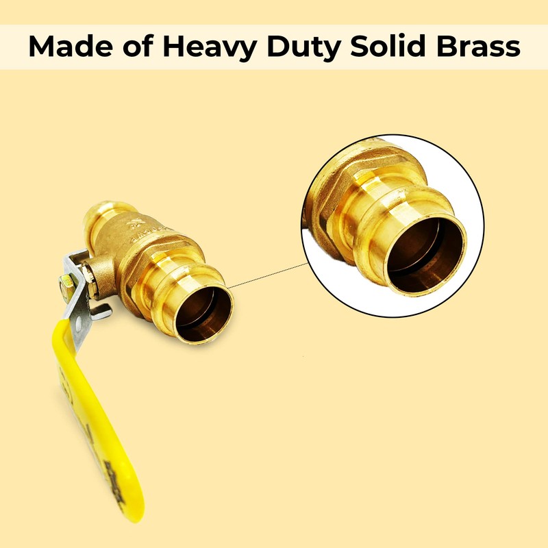3/4" Propress Brass Ball Valve - Press Shut Off Ball