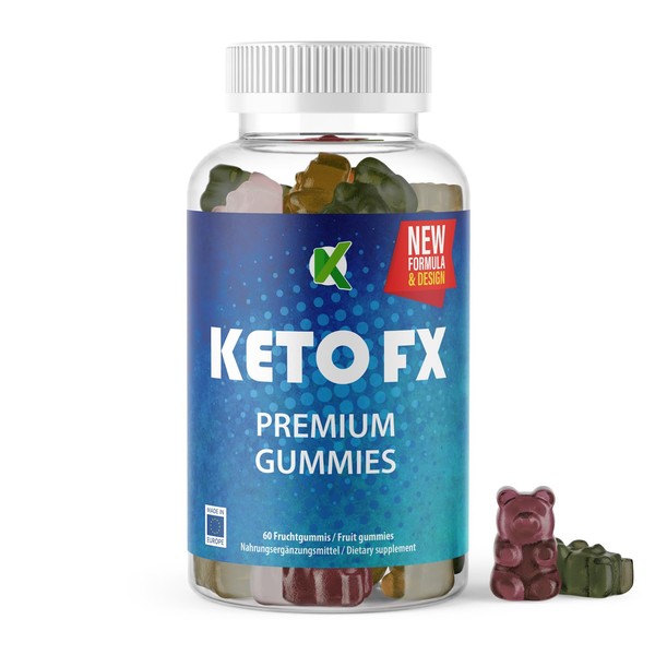 Keto FX Premium Gummies | Keto Premium Gummies 60 Pieces Contents per Tin | Fruit Gummies 1 x 60
