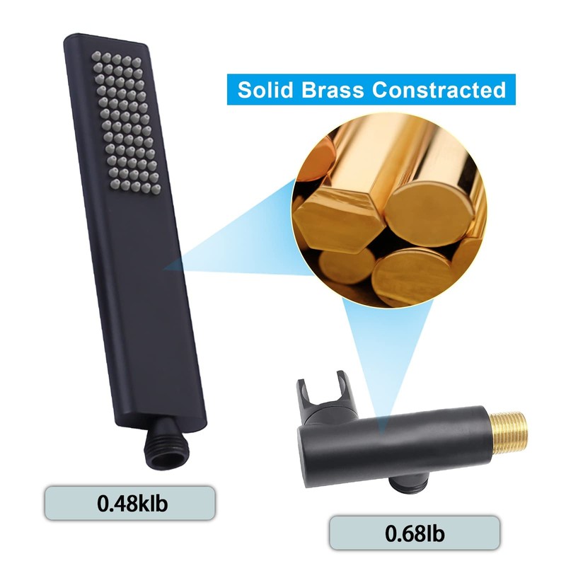 Backnets Solid Brass Handheld Shower Head Arc Design High Pressure