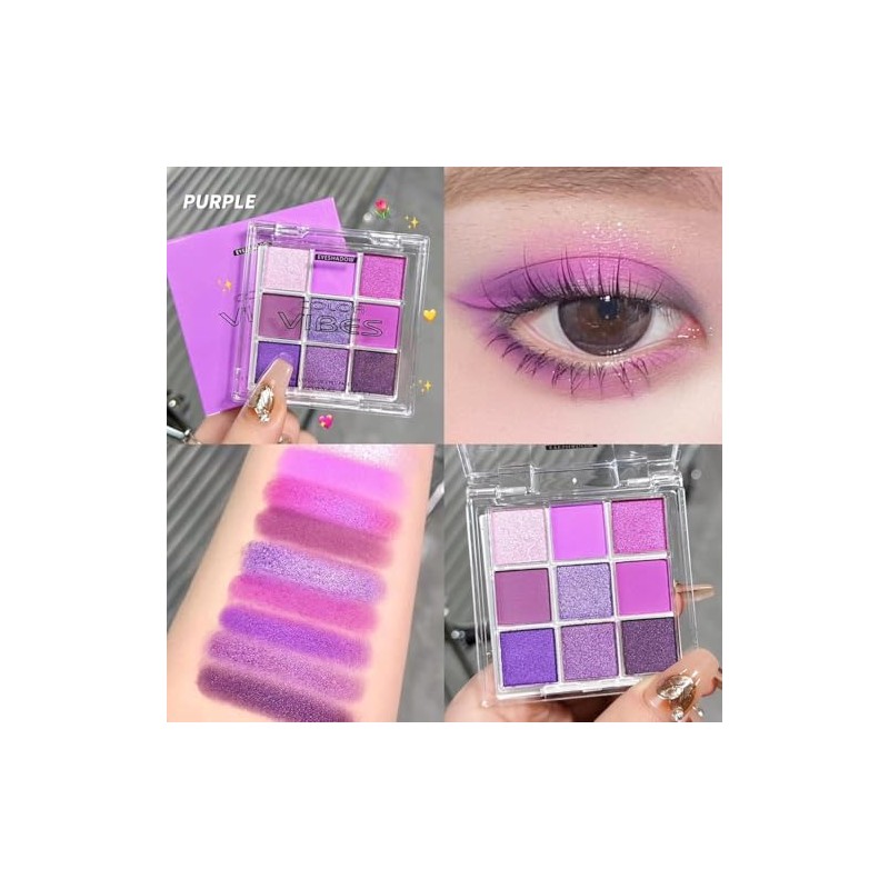 Paletas de Sombras de Ojos 9 Coloridas Profesionales Paletas de