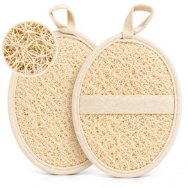 Esponja de lufa egipcia natural para exfoliar el cuerpo, la espalda y la cara, exfoliante corporal 100% vegetal para la ducha, almohadillas exfoliante