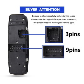 ZAPUSS - Interruptor maestro de ventana para Chrysler Town & Country, Dodge Grand Caravan 2012-2015, Dodge Ram 1500 2500 2012-2015, interruptores de control delantero izquierdo del lado del conductor.