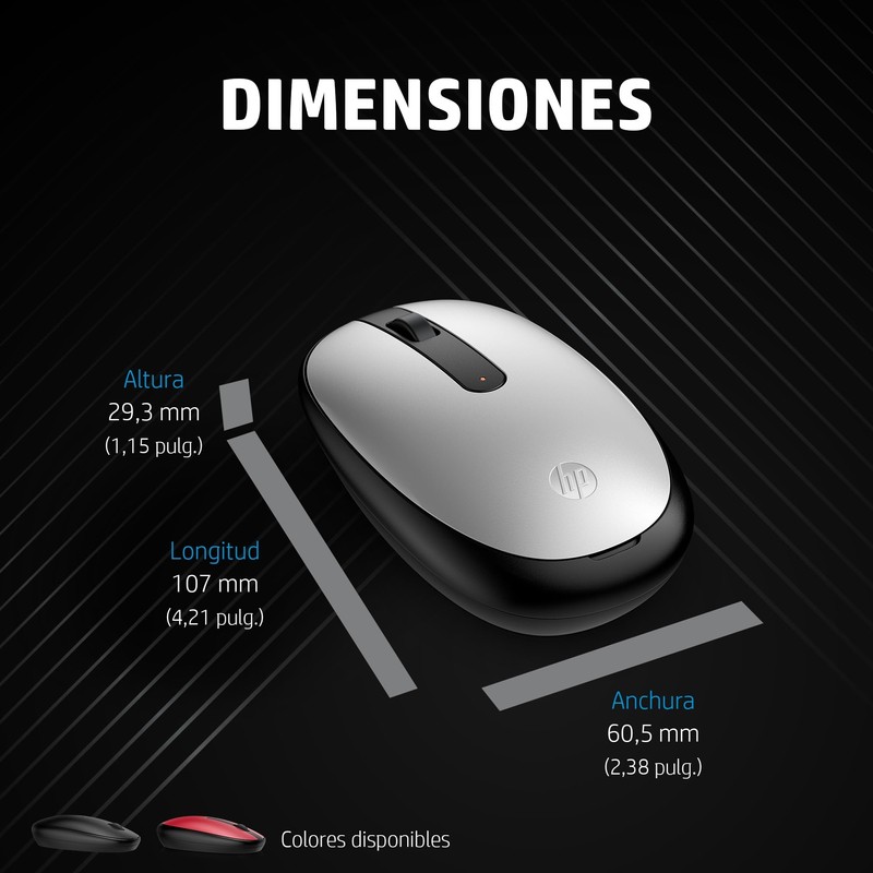 HP 240-Bluetooth-Maus, Silber, Bluetooth 5.1, drahtloser, präziser Sensor, optischer Maussensor