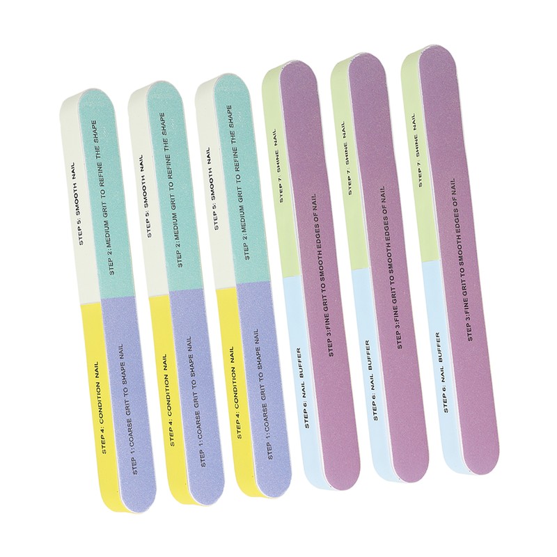 10pcs Nail File Reusable Washable Multi Functional 7 Steps DIY