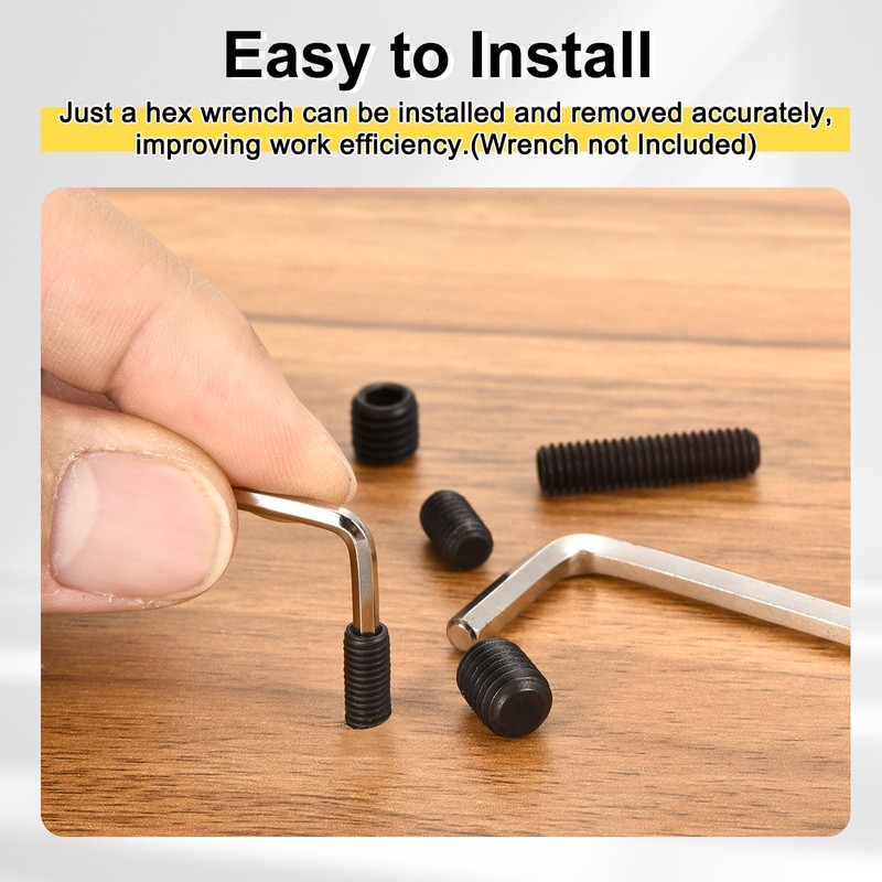 sourcing map 20Pcs Hex Socket Grub Screw, M10x20mm 304 Stainless