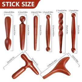 8 Pieces Trigger Point Massager Foot Wood, Trigger Wood Massage Tool, Massage Wooden Massage Tool Set, Foot Massage Stick, Triangle Massager for Neck, Hands/Legs, Full Body Muscles