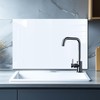 DAIFURONGE Tempered Glass Backsplash for Kitchen, White, 30"x16"