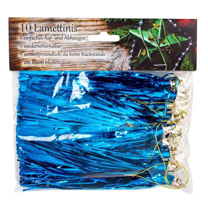 Lamettini Tinsel Pendant, Christmas Tree Decoration, Christmas Pendant (100, Turquoise)