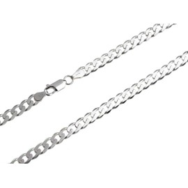 Chunky Curb Chain Bracelet 5 mm in 925 Silver, Various Lengths 16 - 25 cm, Silver