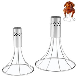 Skyflame Beer Can Chicken Holder for Smokers and Grills, 2 Pack Stainless Steel Whole Chicken Rack for Roasting and Grilling,Compatible with Weber/Big Green Egg