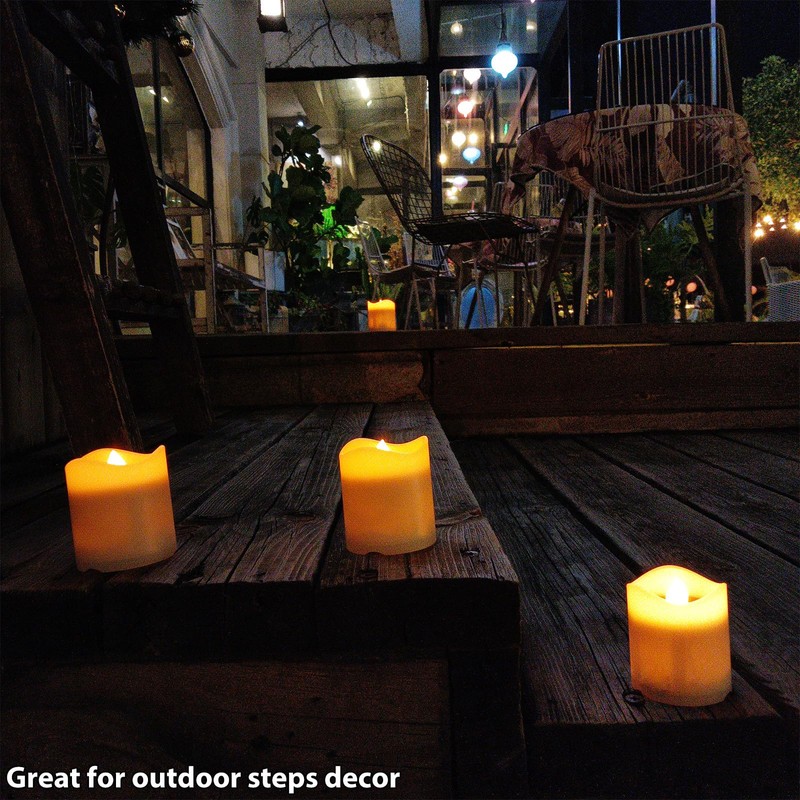 Solar Candles Outdoor Waterproof, 4pcs Rechargeable Dusk to Dawn Little