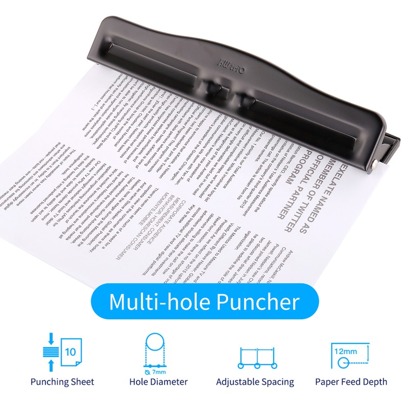 KW-triO Portable 3 Hole Punch Handheld Metal Hole Puncher 10