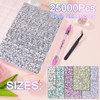 Canvalite 25000PCS Rhinestones with 5Pcs 3ml B7000 rhinestone glue,5 Sizes