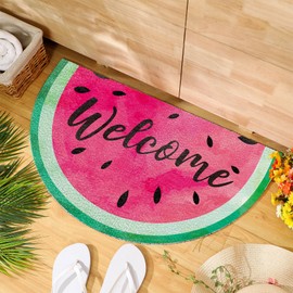 Ceenna Summer Watermelon Coir Doormat Watermelon Welcome Doormat Indoor Outdoor Summer Door Rug Non Slip Front Door Mat for Porch Decor Gift, 17 x 29 Inch