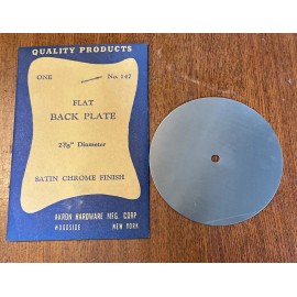AKRON HARDWARE NOS Vintage AKRON HARDWARE 3"   Round  Chrome -Knob Backplate Craft Art Project