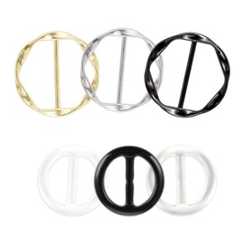 Mabor 6Pcs Scarf Ring Clip Shirt Ties Clips for Women Clothing Waist Shirt Cincher Clip Metal Resin Round Circle Scarf Buckle Tightener for Loose Tshirt Clothes Hat Decoration