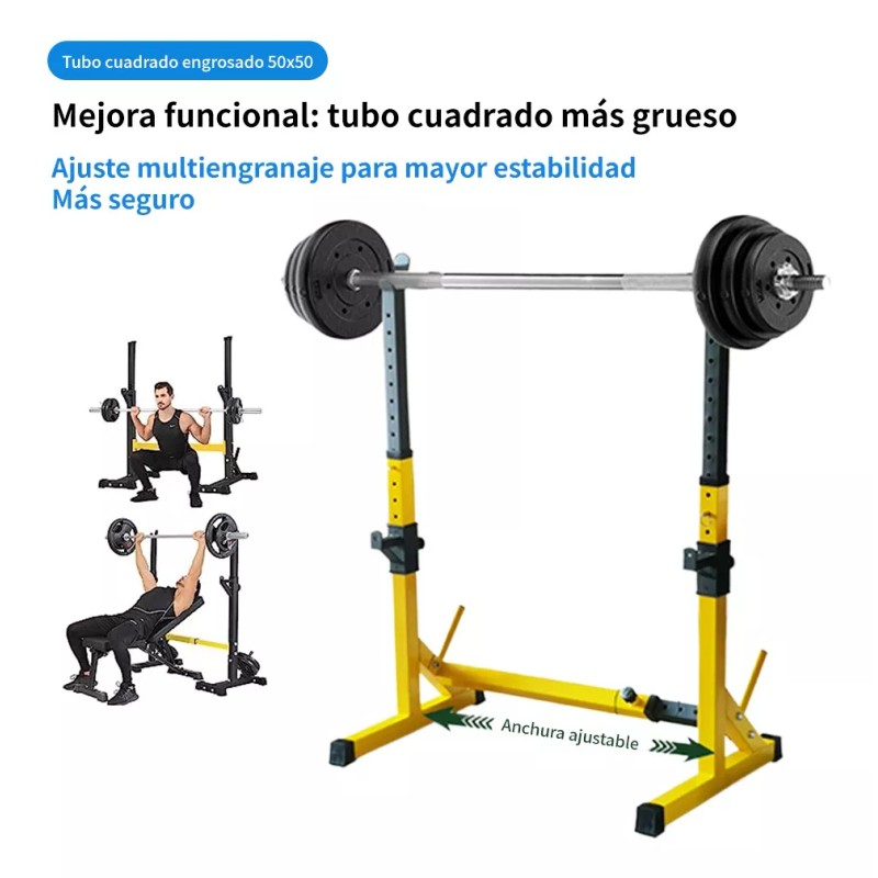 TOYGAGADE Estante Para Sentadillas Con Soporte De Barra Ajustable