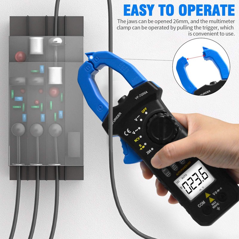 INFURIDER Multimeter, Digital Clamp Meter TRMS 6000counts, Voltmeter Resistance Ohmmeter