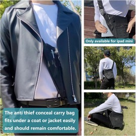 Tactical Concealed Carry Sling Bag: Slim Anti Thief Crossbody Over Shoulder Backpack Cross Body Bag Valcen Personal Pocket Bags Stealth Side Pack for Handgun Men Women+Tactical Keychain Carabiner