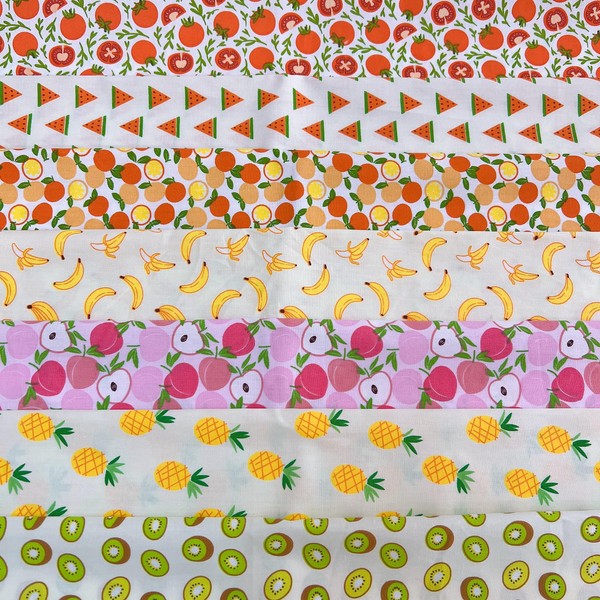 7Pcs 20" x 20" Cotton Fabric DIY Making Supplies Quilting