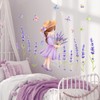WOHAHA Wall Sticker, Stylish, Purple Lavender, Plants, Fluttering Butterflies, Girl