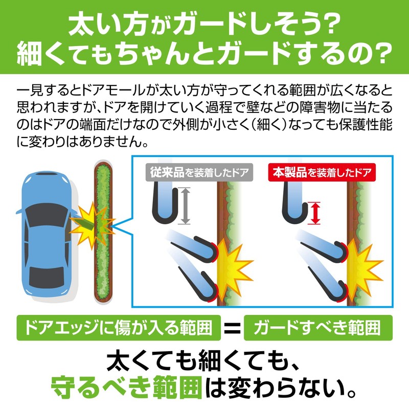 Carmate CZ495 Car Molding Door Edge Protector, Invisible, Matte, Black,