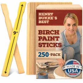 Henry Bukke's Best Birch Paint Sticks, 50 Pack, 9 Inch – Clean & Smooth for Automotive, Industrial, Beauty, Art & Craft Projects, Made in USA