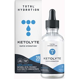Ketolyte Hidratación Rápida (Sin Sabor) Gotas de Electrolitos CetoFriendly Sin Calorías Sin Azúcar, N                                                 