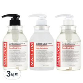 Malcolm Deep Dark Rose Shampoo 520ml + Treatment 520ml + Body Wash 520ml, 3 sets / 말콤 딥 다크로즈 샴푸 520ml + 트리트먼트 520ml + 바디워시 520ml, 3세트