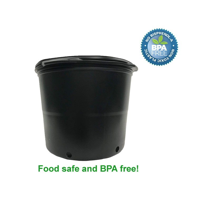 Viagrow 5 Gallon Plus Nursery Pots, BPA Free Planters, Plastic