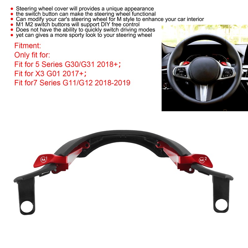 Steering Wheel Trims for M Sport Style M1/M2 Button Fit