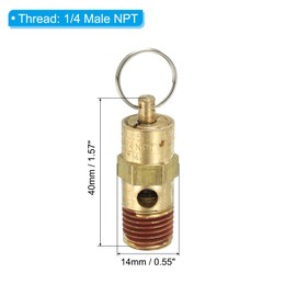 PATIKIL 1/4" Male NPT Safety Valve, 4 Pack Air Pressure Release Valve for Air Compressor, 165PSI Set Pressure
