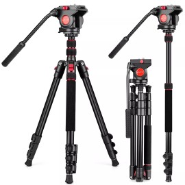 Victiv Tripod Camera Tripod 72 Video Tripod with Fluid Head Aluminum Heavy Duty Tripo