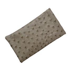 LBI Soft Squeeze Top Slip In Eyeglasses Case And Holder In Faux Ostrich Leather, Gray