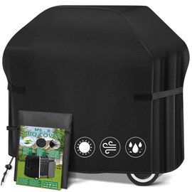 SPGOOD Barbecue Cover Weatherproof 420D Oxford Fabric Grill Cover Gas Grill Waterproof Dustproof Protective Cover Tarpaulin Tear-Resistant BBQ Cover Universal 132 x 66 x 110 cm