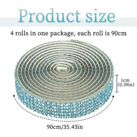 TOMALL Bling Car Door Guard Crash Bumper Crystal Anti-Scratch Strip Sticker Crystals Car Door Bumper Protector Accessory DIY for Interior and Exterior Decoration Styling Accessories (Lake Blue)