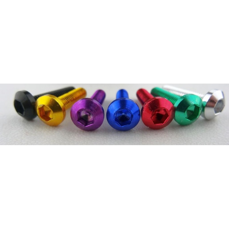 Set of 10 Anodised Motorcycle Aluminium Screws Hexagon Socket Lens