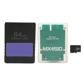 Console Card Reader Plug and Play Professional Card Reader Adapter with Memory Card 128G 64MB FMCBV1.966 for PS2 Thin