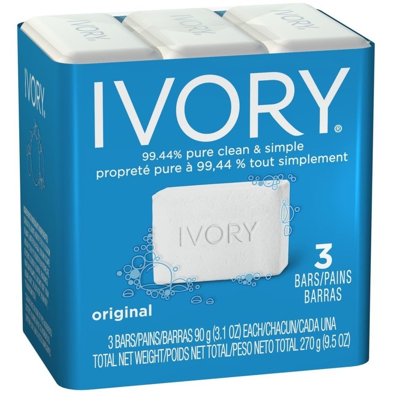 Ivory Bar Soap, 3.1 oz bars, 3 ea (Pack of