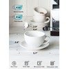 LE TAUCI 6 oz Cappuccino Cups with Saucers, Ceramic Coffee